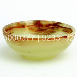 6″ Beautifully handcrafted Multi green Onyx Serving Bowl