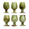 multi green onyx wine glass set 4
