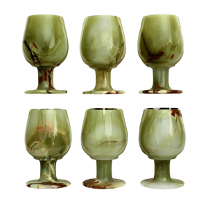 Green Onyx Stone Wine Glass Small Pair 5″ (Set 6 Pieces)