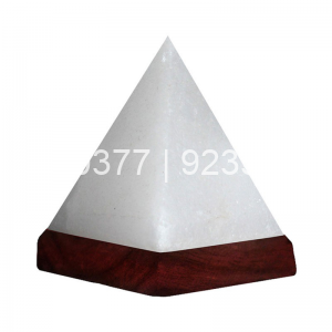 White Himalayan Rock Salt USB Pyramid Lamp 3″