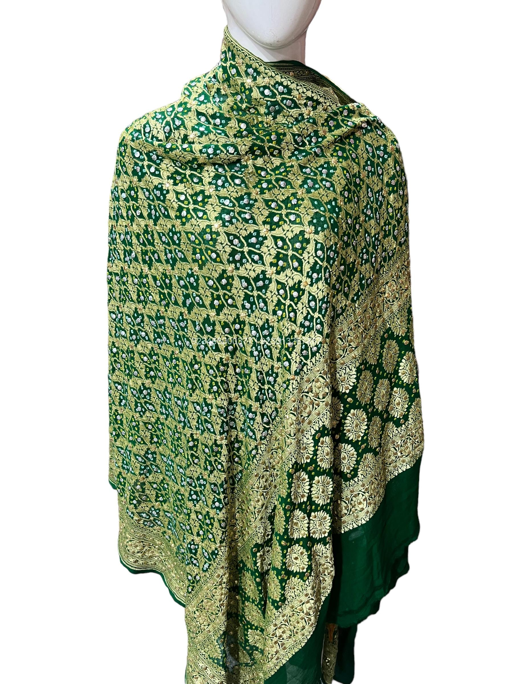 Gajji Silk Chunri with Mukesh Work Gajji Silk Chunri with Mukesh Work