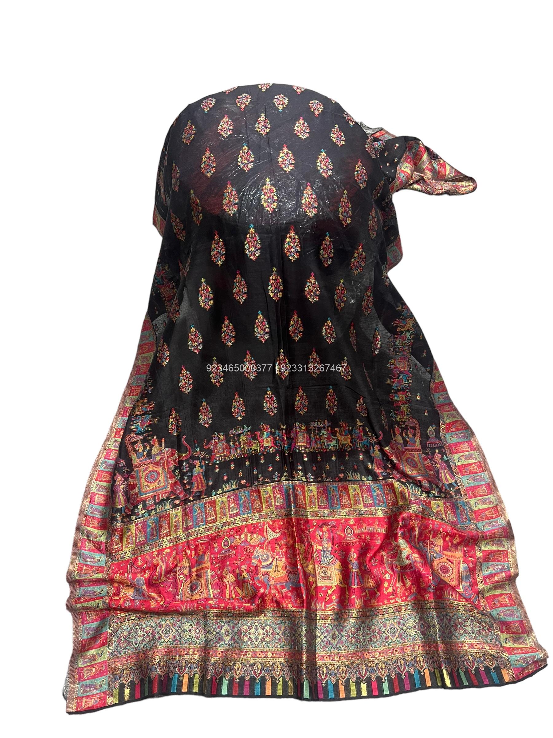 Kani Silk Mughul Art Border Dupattas Kani Silk Mughul Art Border Dupattas