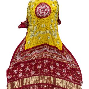 Indian Gajji Silk Chunri Mukaish Dupatta