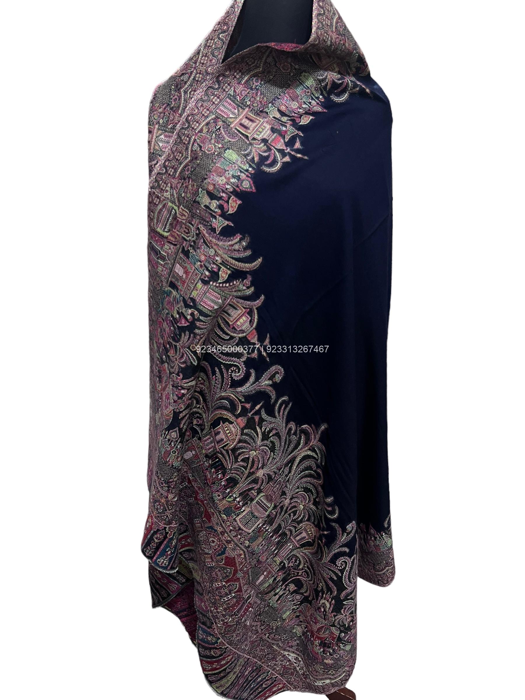 Pashmina kani Shawl with Mughal Art – Barat Design