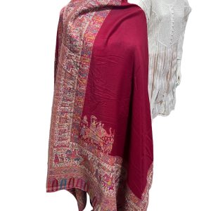 Mughal Art Theam Knai Shawl with Shikargah Palla