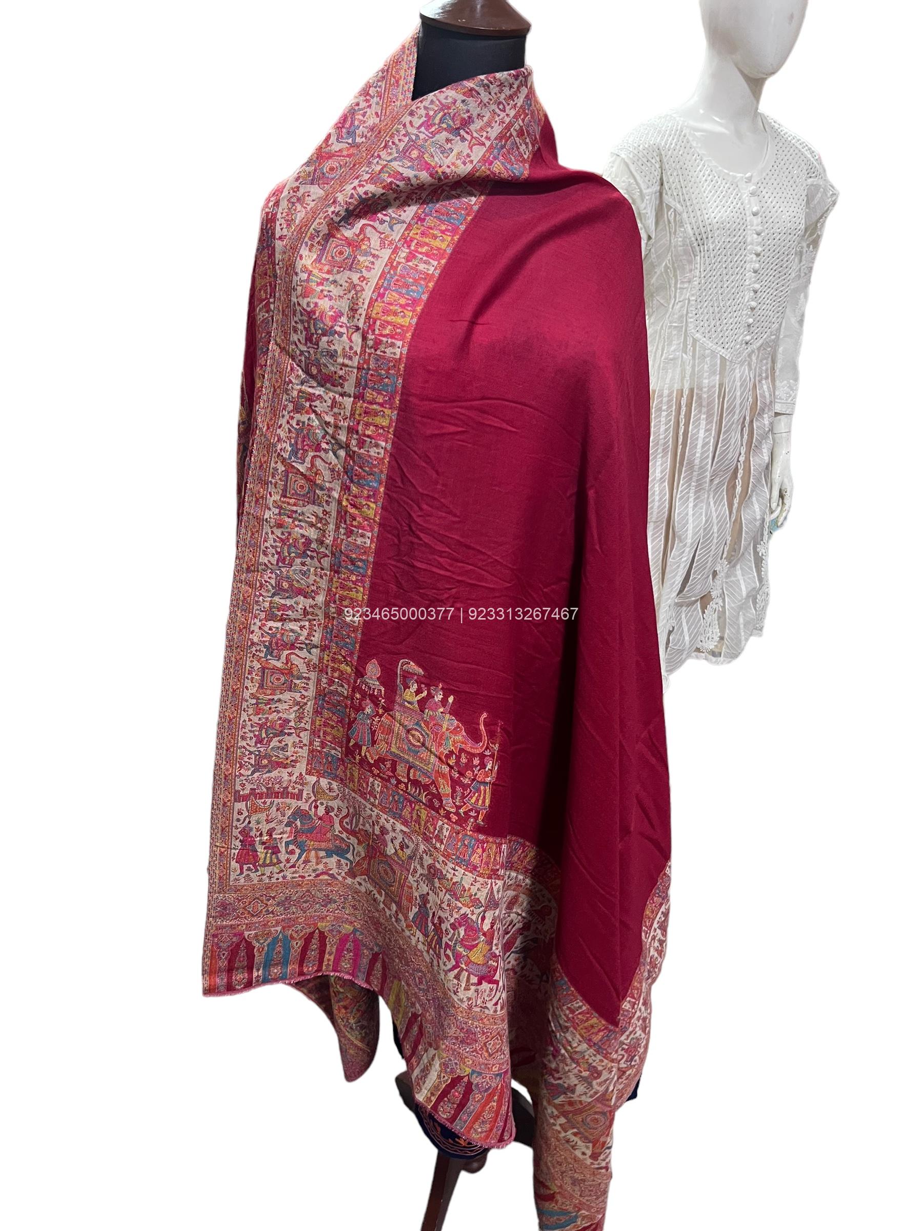 photoroom 010 20230701 181411 Mughal Art Theam Knai Shawl with Shikargah Palla