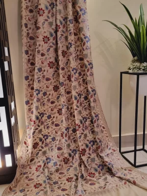 Multi Nalki Work Embroidered Pashmina Shawl